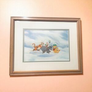 Winnie The Pooh Framed Art Print 15”x12” VTG 1990s Disney